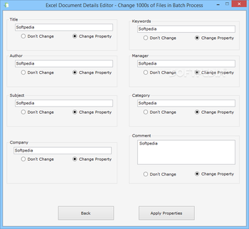 Excel Document Details Editor screenshot 3