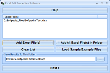 Excel Edit Properties Software screenshot