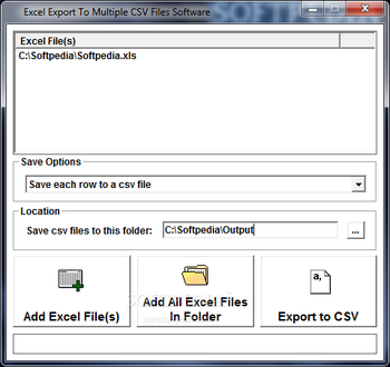 Excel Export To Multiple CSV Files Software screenshot