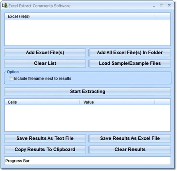 Excel Extract Comments Software screenshot