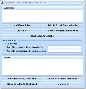 Excel Extract URLs From Multiple Files Software screenshot