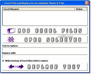 Excel Find and Replace In Multiple Files Software screenshot