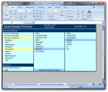 Excel Function Dictionary screenshot