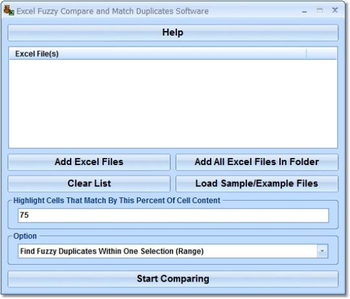Excel Fuzzy Compare and Match Duplicates Software screenshot