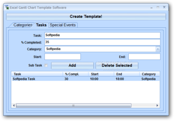 Excel Gantt Chart Template Software screenshot 2