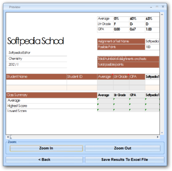Excel Grade Book Template Software screenshot 2
