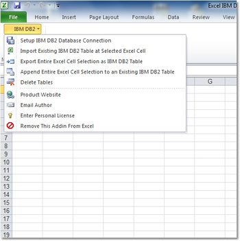 Excel IBM DB2 Import, Export & Convert Software screenshot