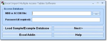 Excel Import Multiple Access Tables Software screenshot