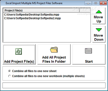 Excel Import Multiple MS Project Files Software screenshot