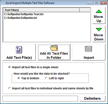 Excel Import Multiple Text Files Software screenshot