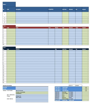 Excel Invoice Creator screenshot