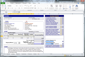 Excel Invoice Template screenshot 2