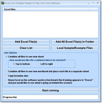Excel Join Multiple Sheets & Files Into One Software screenshot