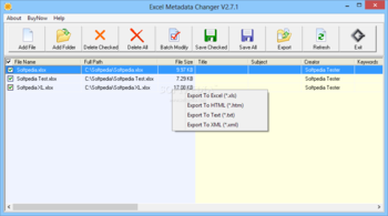 Excel Metadata Changer screenshot