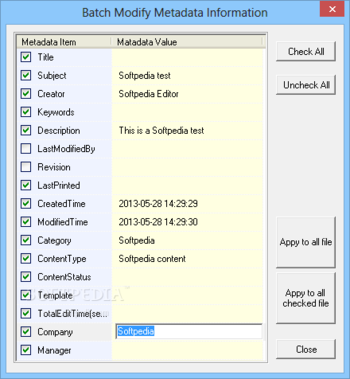 Excel Metadata Changer screenshot 2