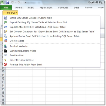 Excel MS SQL Server Import, Export & Convert Software screenshot