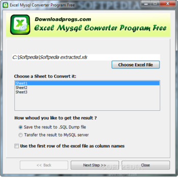 Excel Mysql Converter Program Free screenshot