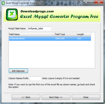 Excel Mysql Converter Program Free screenshot 2