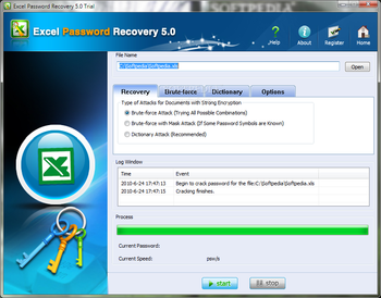 Excel Password Recovery screenshot