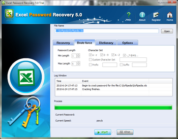 Excel Password Recovery screenshot 2