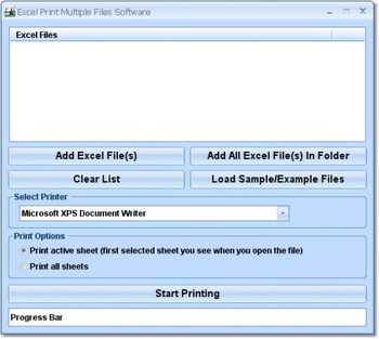 Excel Print Multiple Files Software screenshot