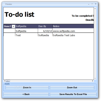 Excel Project To Do List Template Software screenshot 2