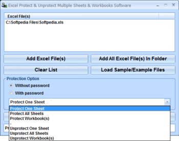 Excel Protect & Unprotect Multiple Sheets & Workbooks Software screenshot 2