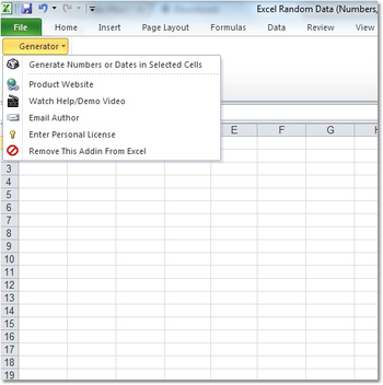 Excel Random Data  screenshot