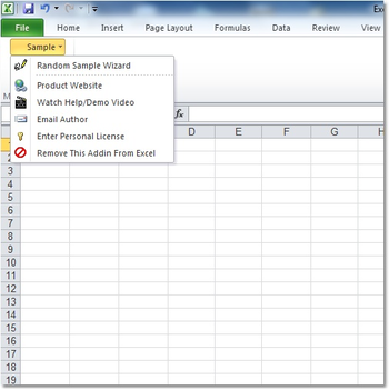 Excel Random Sample Software screenshot