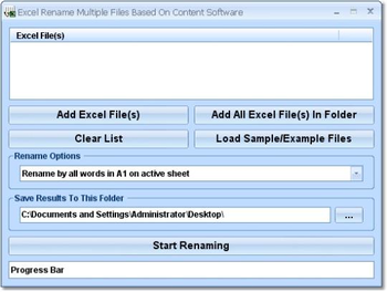 Excel Rename Multiple Files Based On Content Software screenshot