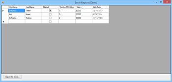 Excel Reports screenshot