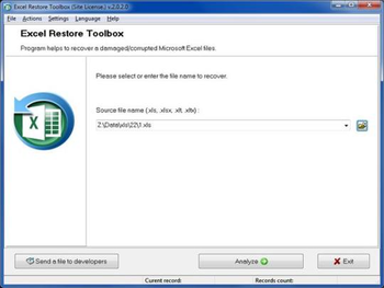 Excel Restore Toolbox screenshot