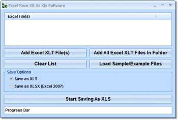 Excel Save Xlt As Xls Software screenshot