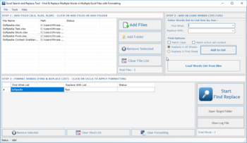 Excel Search and Replace Tool screenshot