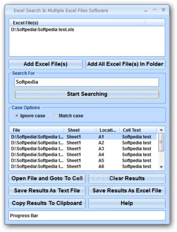 Excel Search In Multiple Excel Files Software screenshot