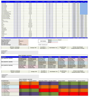 Excel Shift Schedule Planner Template screenshot