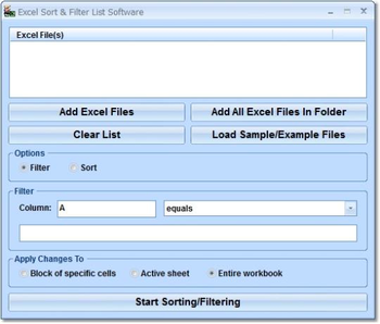 Excel Sort & Filter List Software screenshot