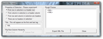 Excel Table To XML Converter Software screenshot 2