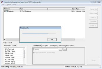 Excel to Image Jpg Bmp Tiff Converter screenshot