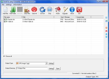Excel To Jpeg Converter 3000 screenshot