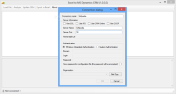 Excel to MS Dynamics CRM screenshot