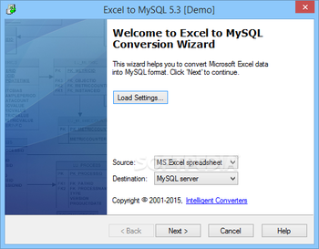 Excel to MySQL screenshot