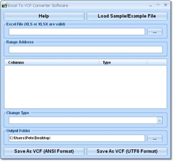 Excel To VCF Converter Software screenshot