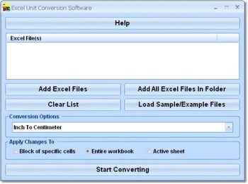 Excel Unit Conversion Software screenshot