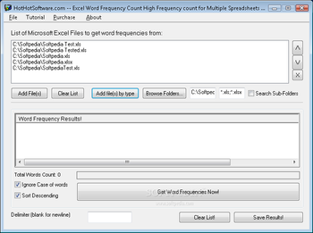 Excel Word Frequency Count for Multiple Spreadsheets screenshot