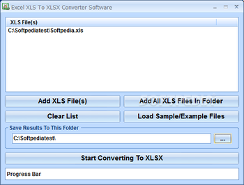 Excel XLS To XLSX Converter Software screenshot