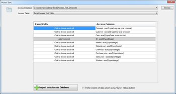 Excel2AccessAddin screenshot