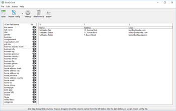 Excel2vCard screenshot