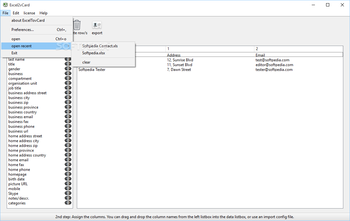 Excel2vCard screenshot 2