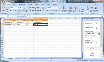 ExcelFileGenSheet screenshot
